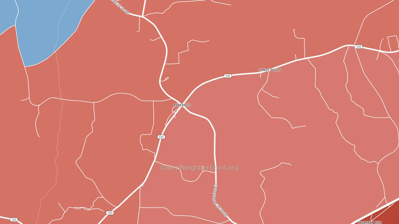 Bakerhill, AL block-group political-lean map