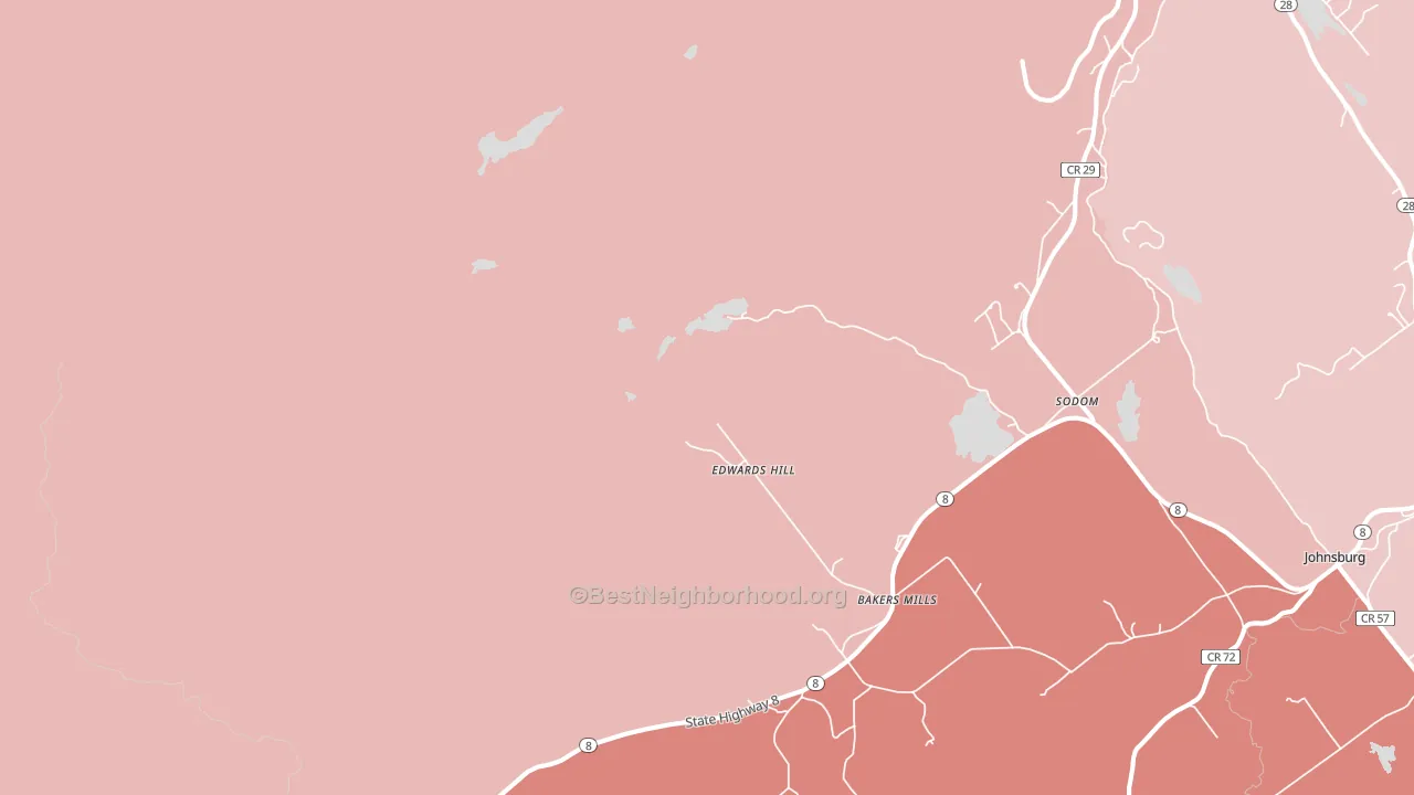 Bakers Mills, NY block-group political-lean map