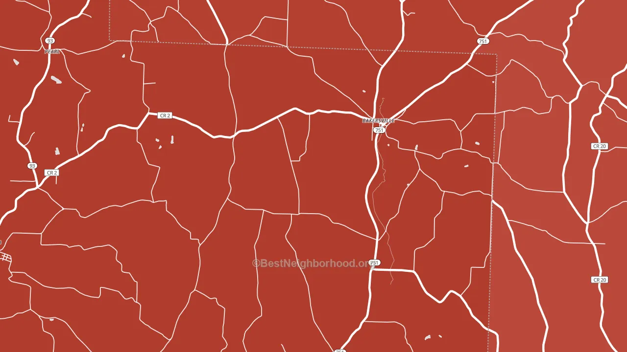Bakersville, OH block-group political-lean map