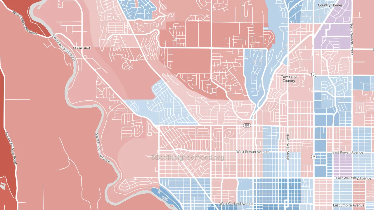 Balboa, Spokane, WA block-group political-lean map