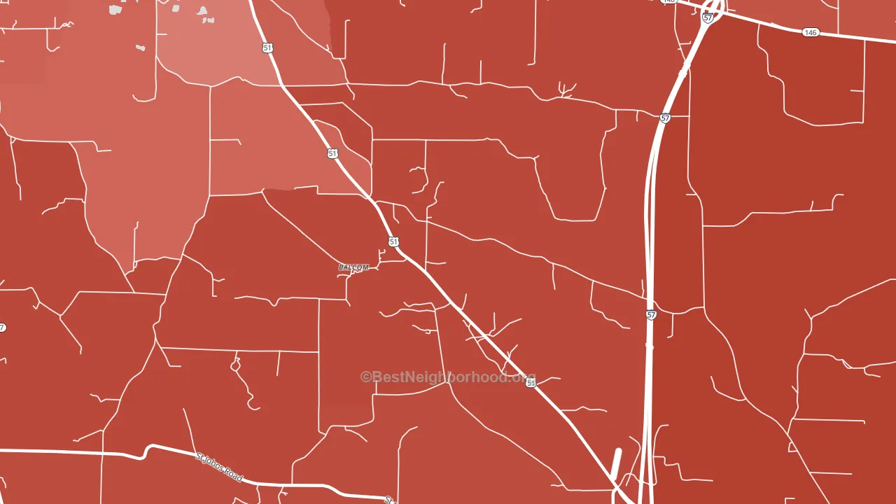Balcom, IL block-group political-lean map