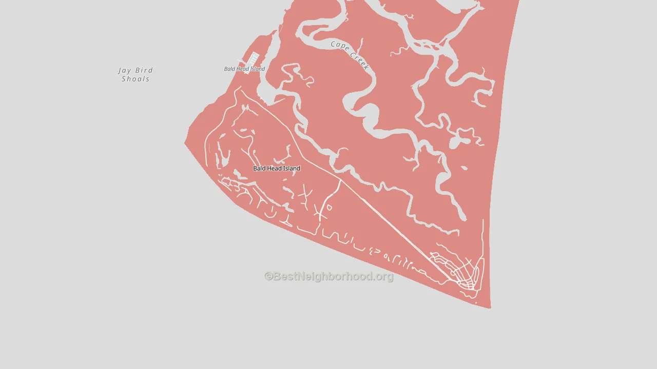 Bald Head Island, NC block-group political-lean map