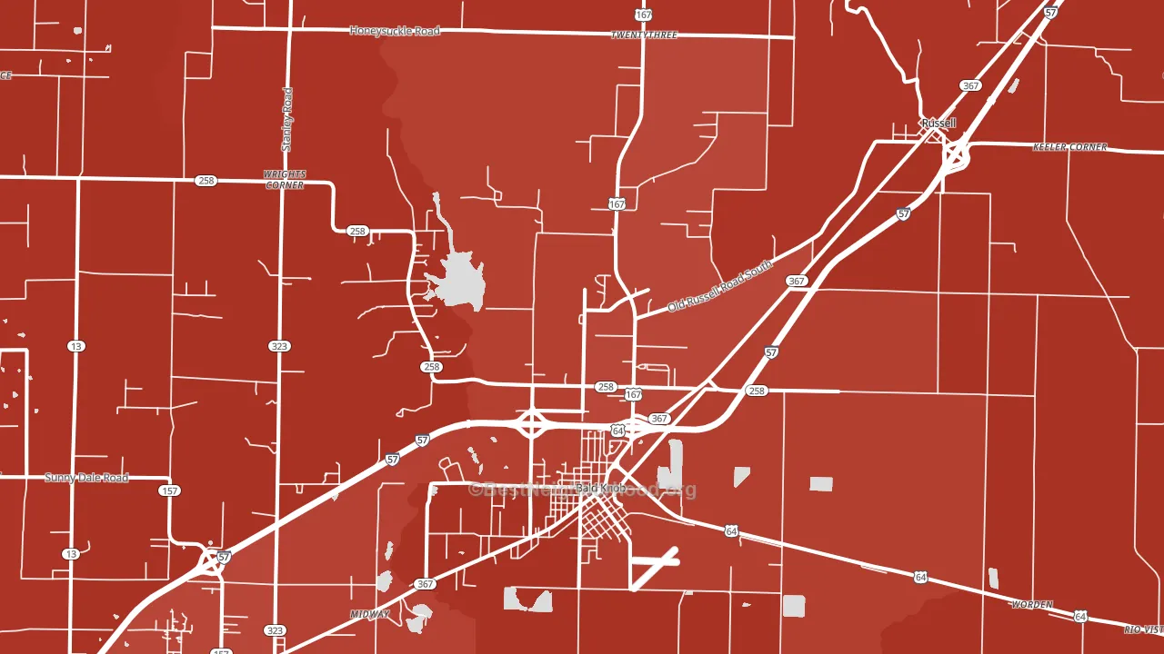 Bald Knob, AR block-group political-lean map