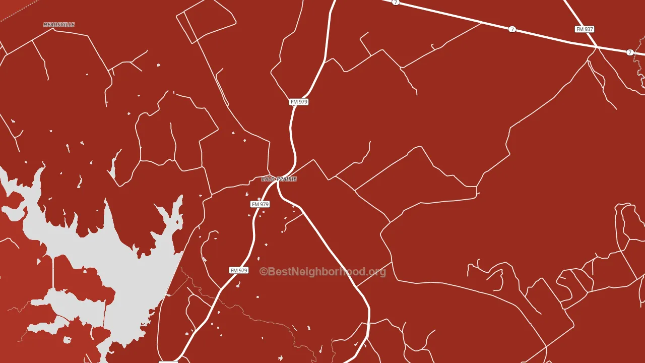 Bald Prairie, TX block-group political-lean map