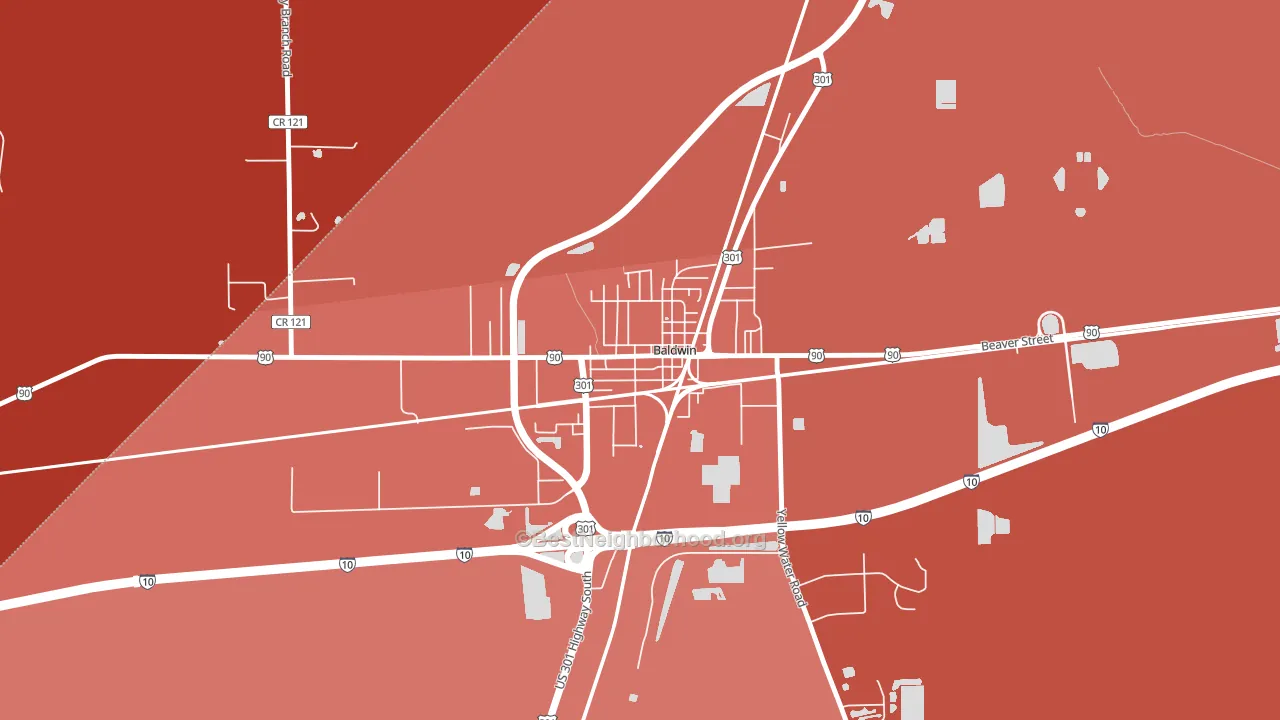 Baldwin, FL block-group political-lean map