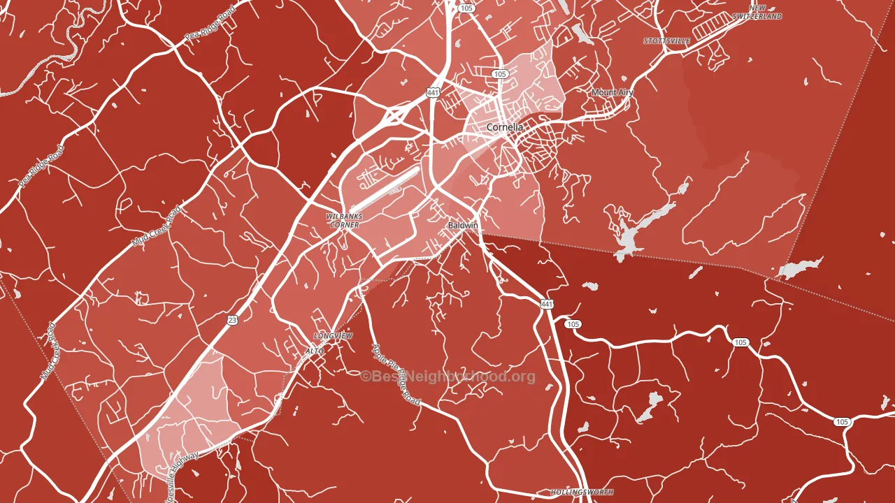 Baldwin, GA block-group political-lean map