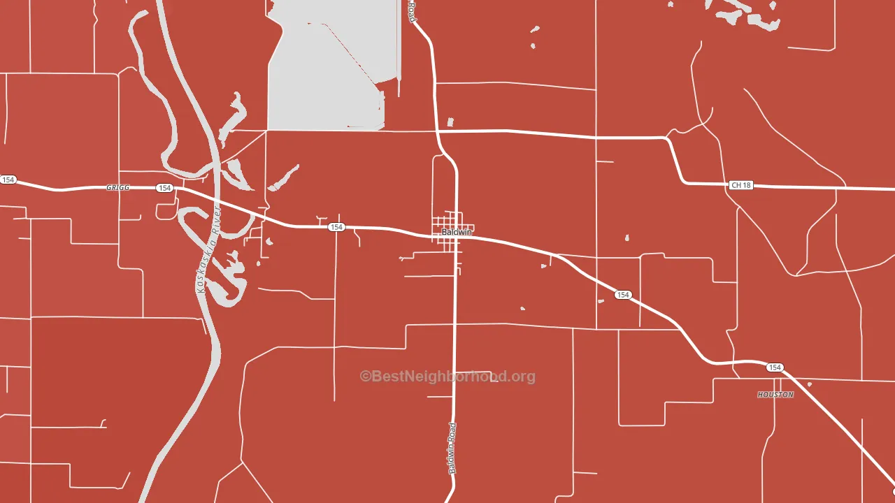 Baldwin, IL block-group political-lean map