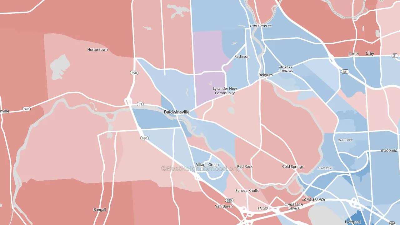 Baldwinsville, NY block-group political-lean map