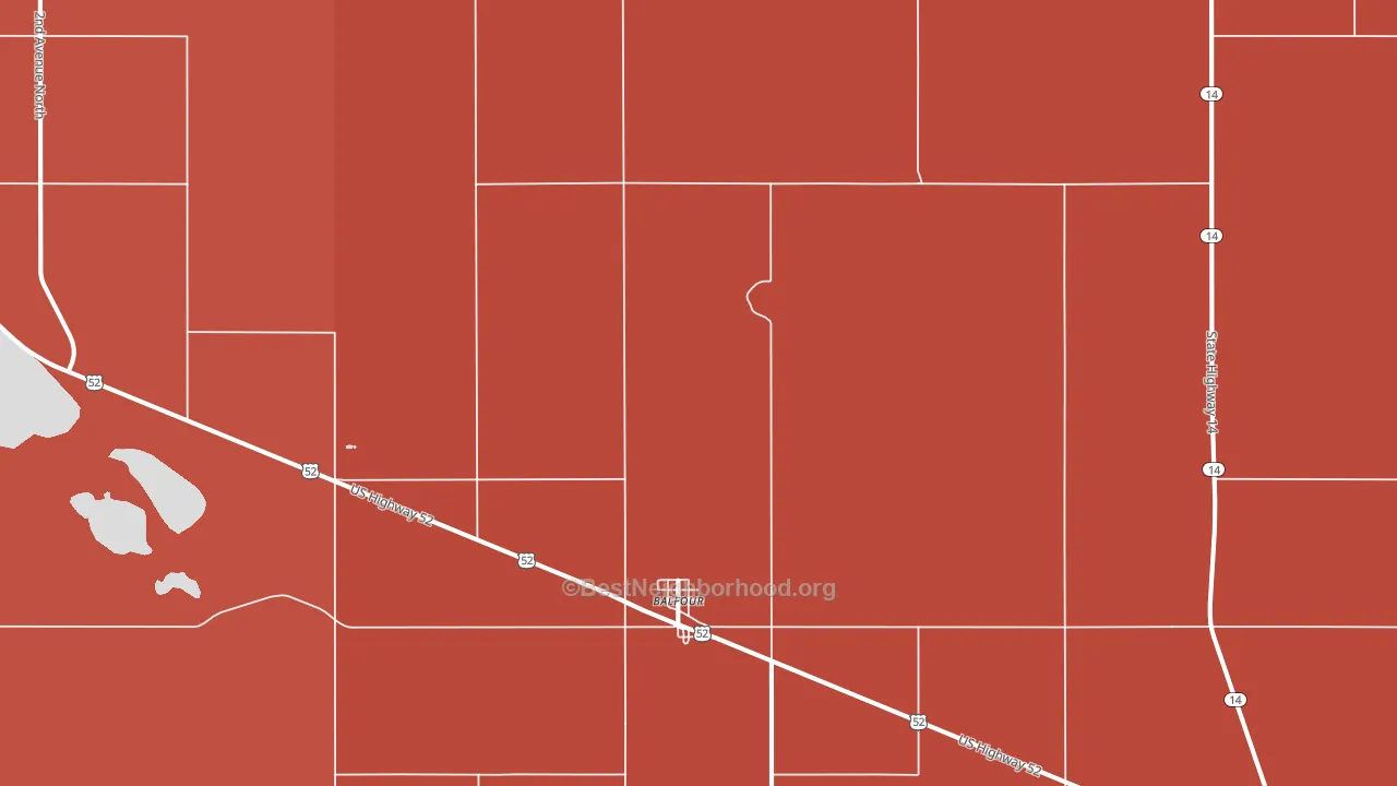 Balfour, ND block-group political-lean map