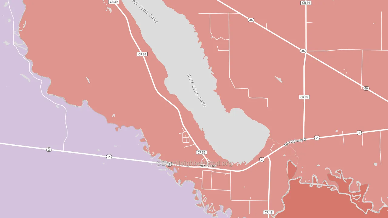 Ball Club, MN block-group political-lean map