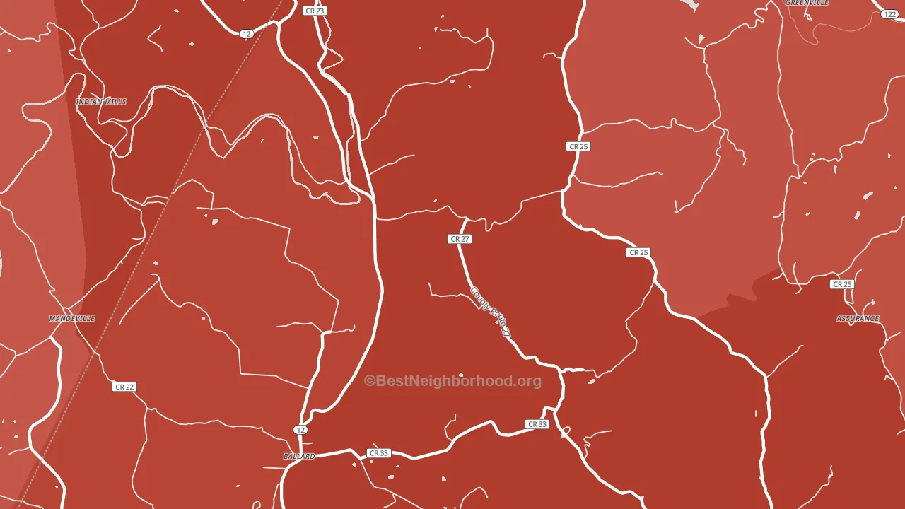 Ballard, WV block-group political-lean map