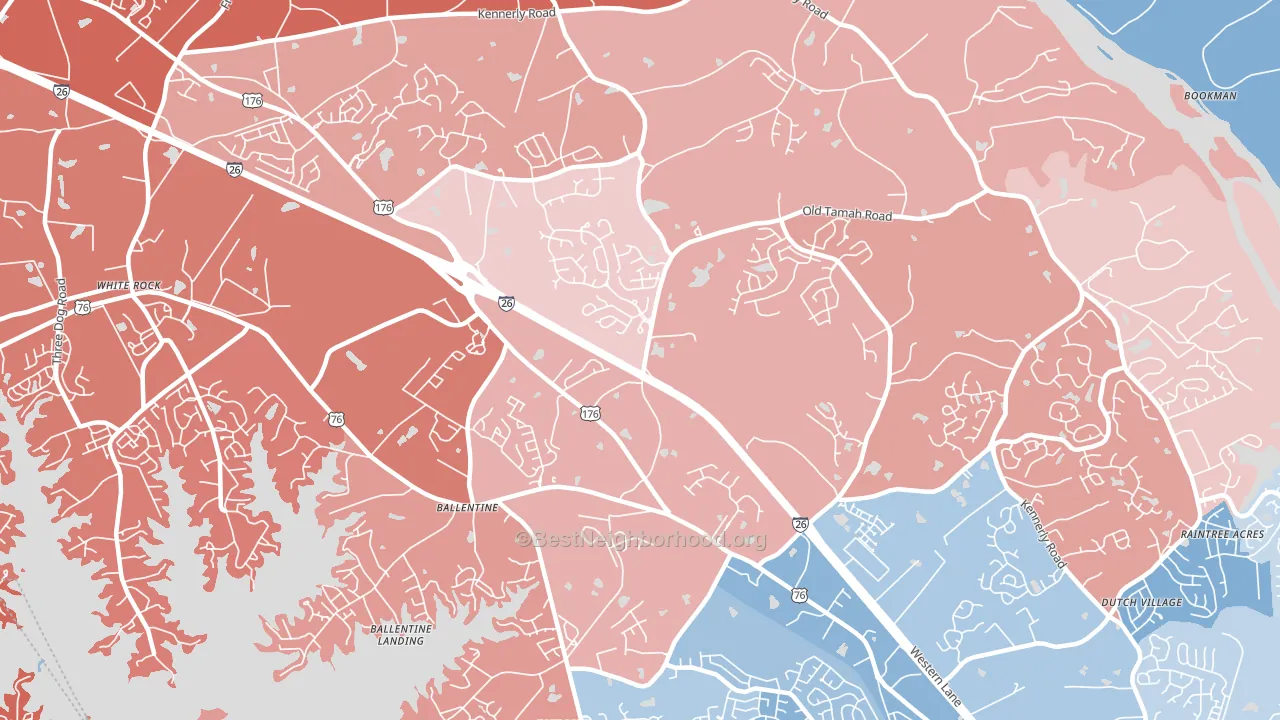 Ballentine, SC block-group political-lean map