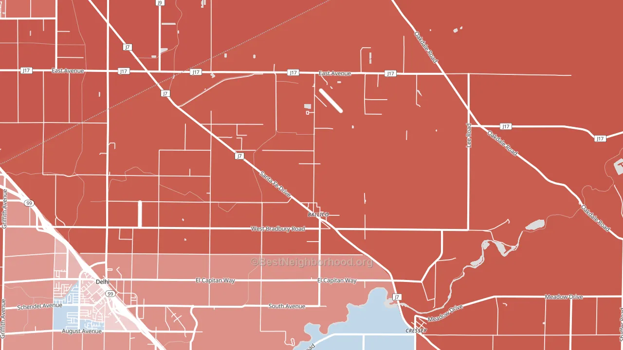Ballico, CA block-group political-lean map