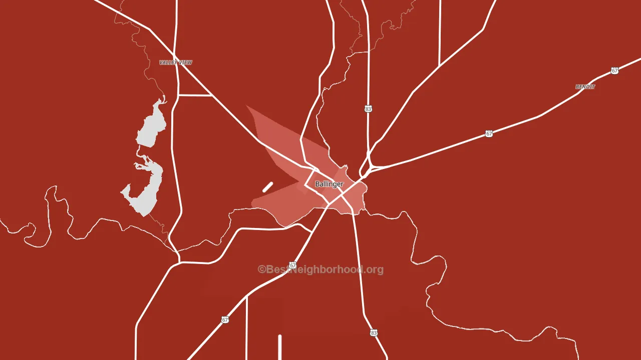 Ballinger, TX block-group political-lean map