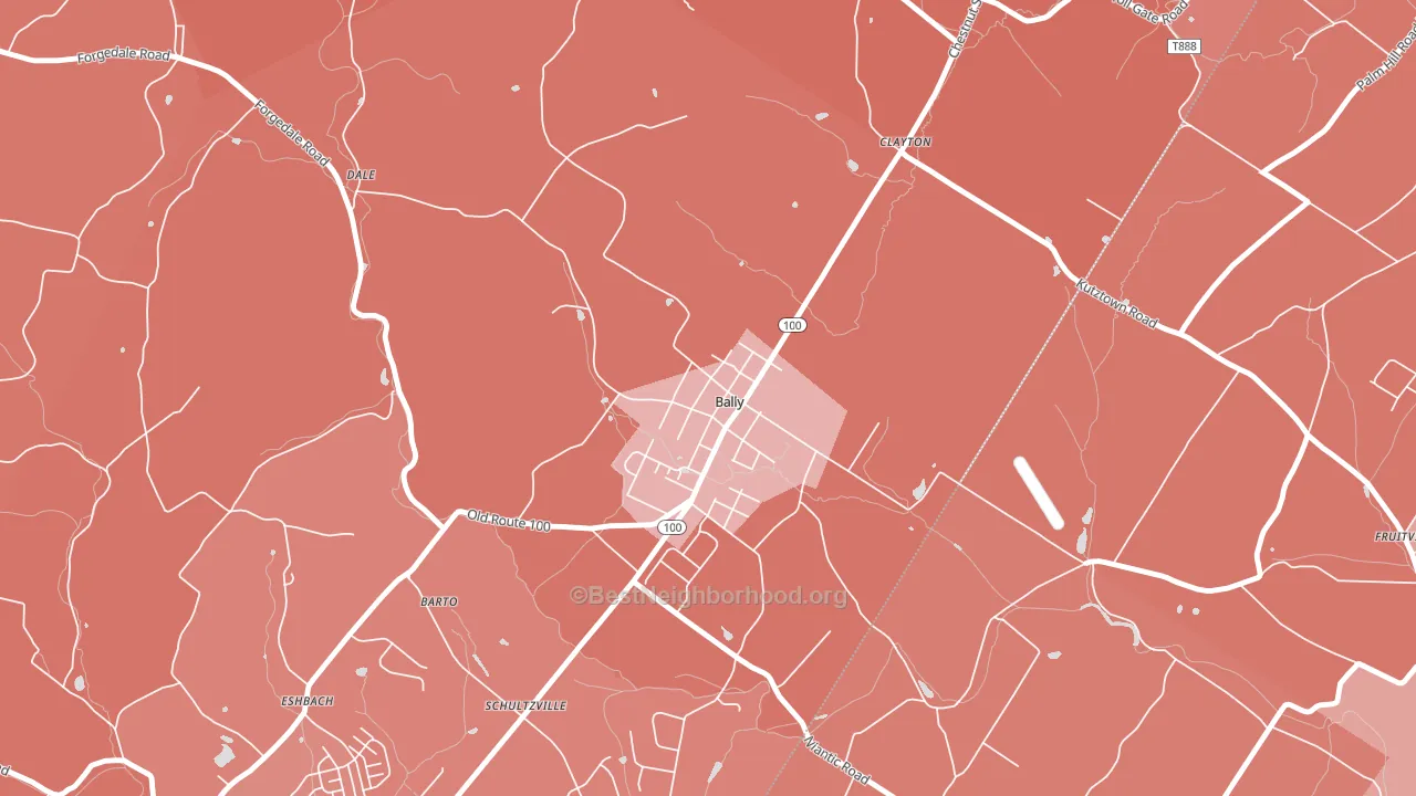 Bally, PA block-group political-lean map
