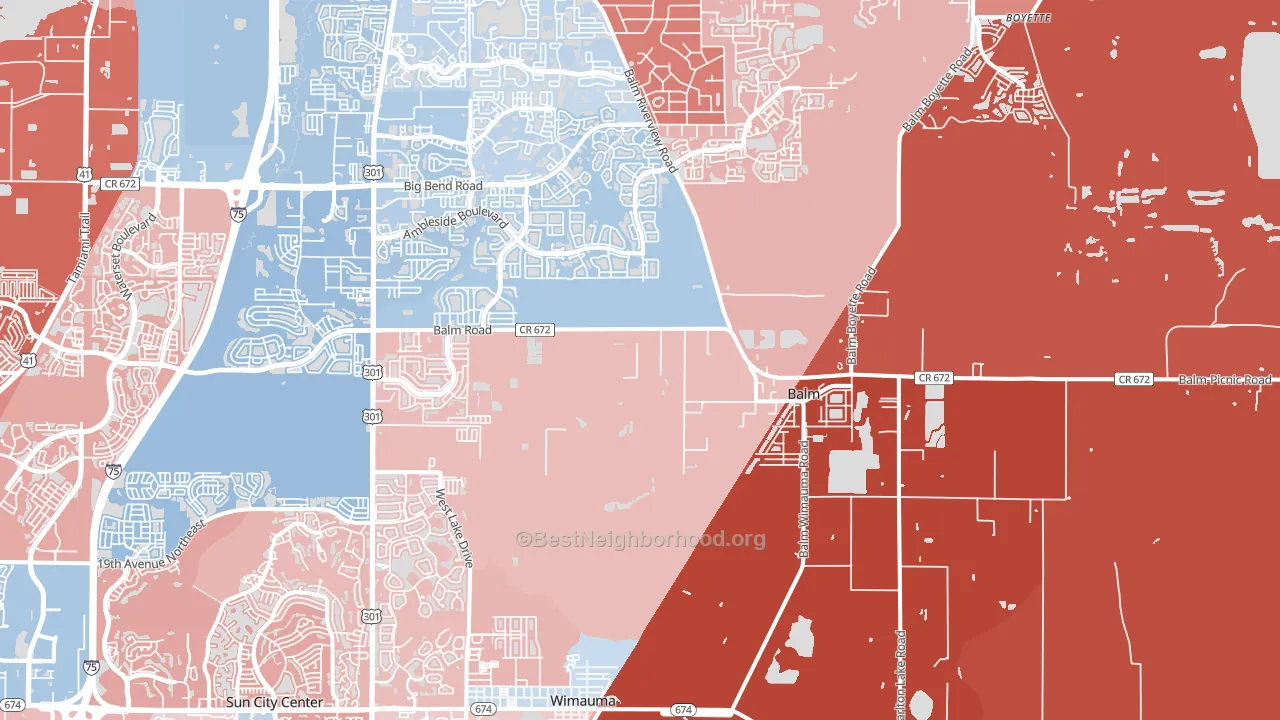 Balm, FL block-group political-lean map
