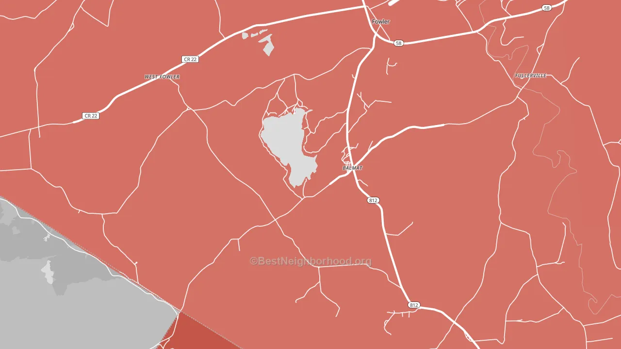 Balmat, NY block-group political-lean map