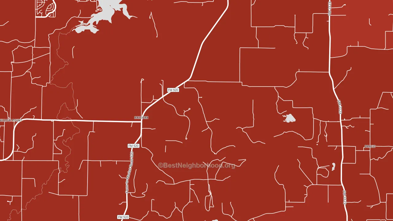 Balsora, TX block-group political-lean map