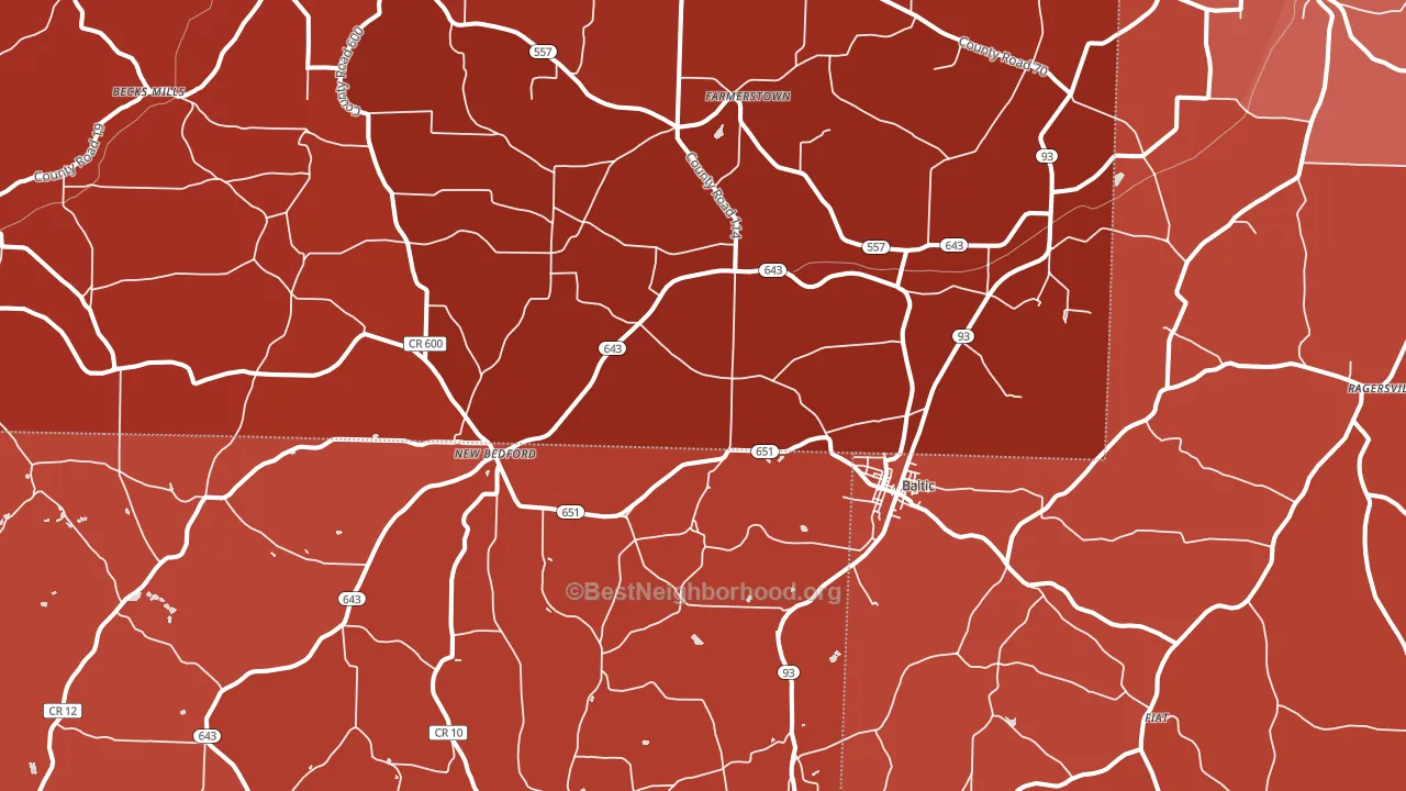 Baltic, OH block-group political-lean map