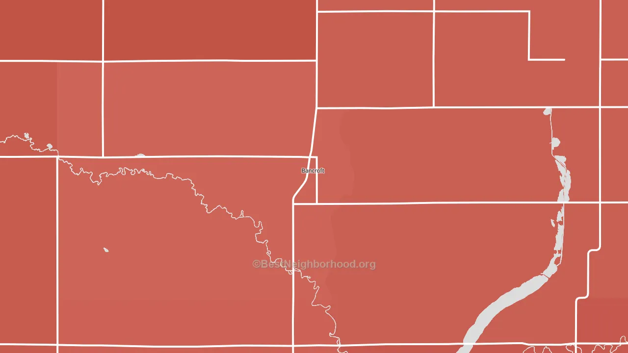 Bancroft, IA block-group political-lean map