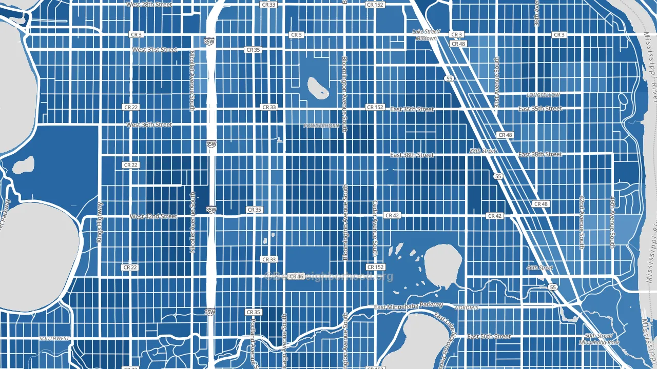 Bancroft, Minneapolis, MN block-group political-lean map