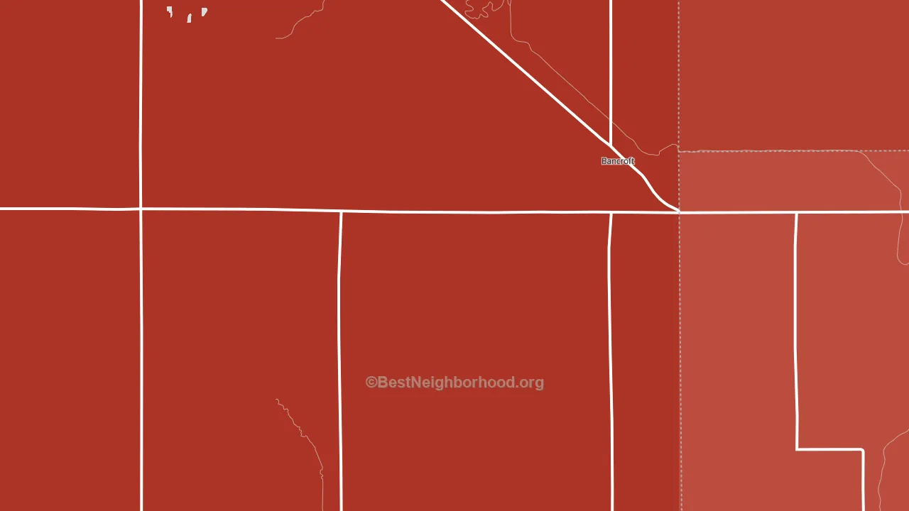 Bancroft, NE block-group political-lean map