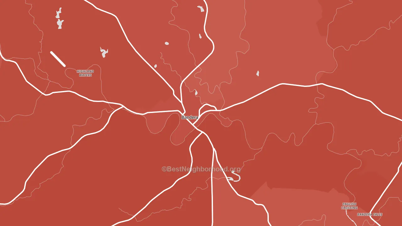 Bandera, TX block-group political-lean map