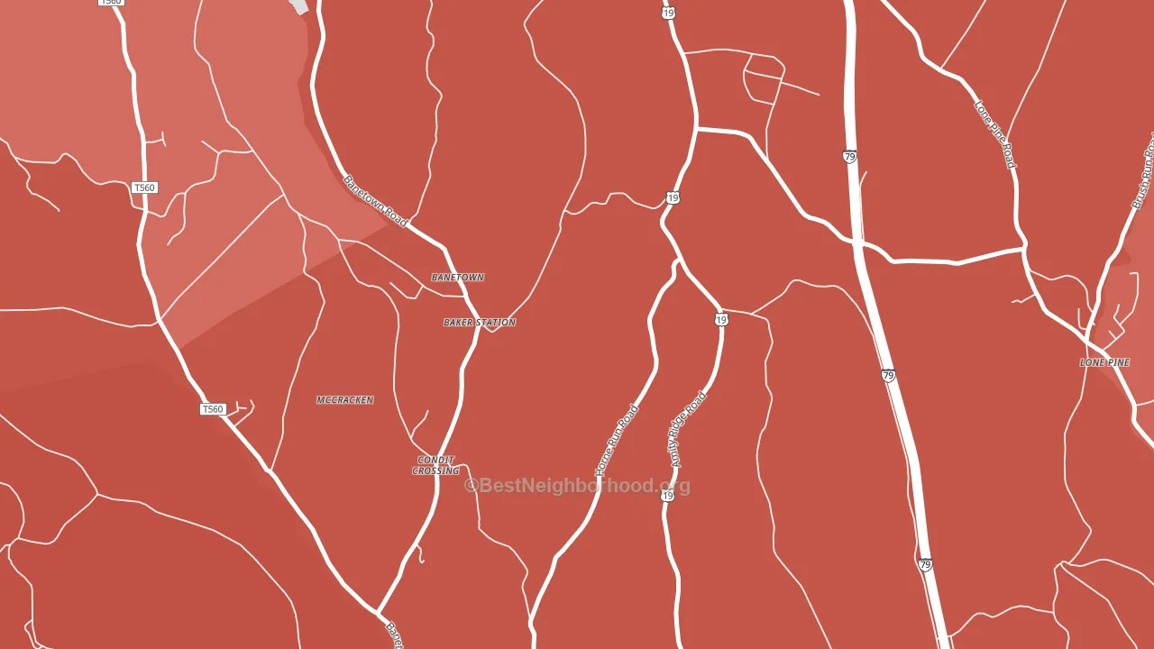 Banetown, PA block-group political-lean map