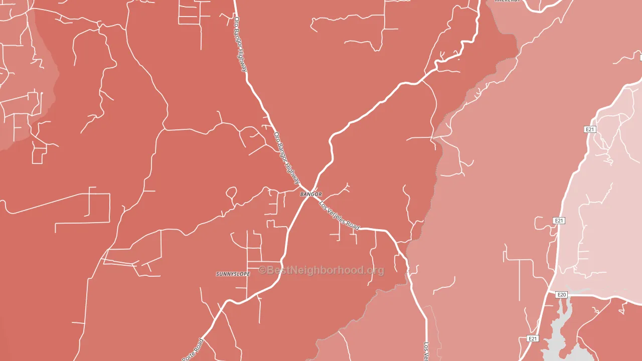 Bangor, CA block-group political-lean map