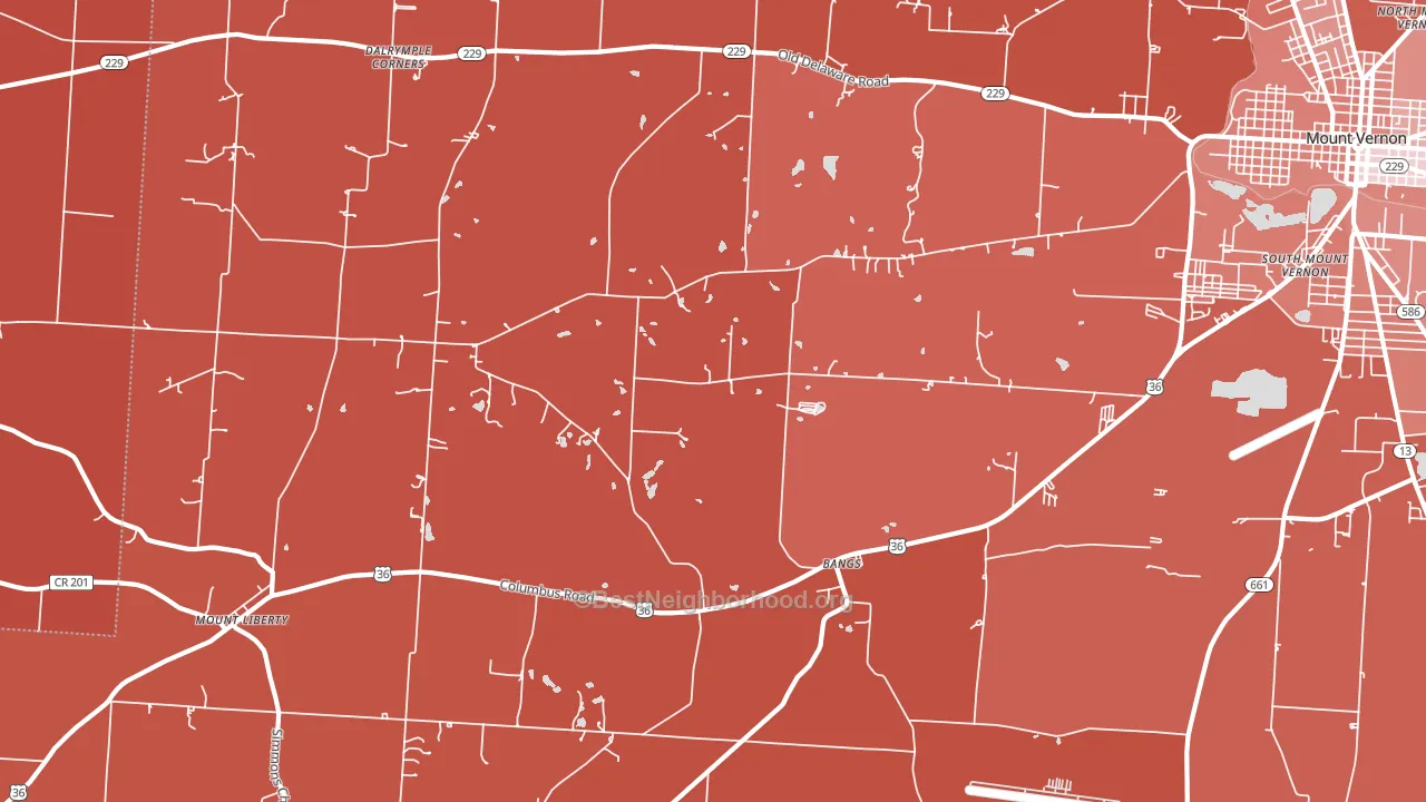 Bangs, OH block-group political-lean map