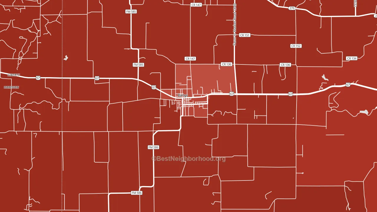 Bangs, TX block-group political-lean map