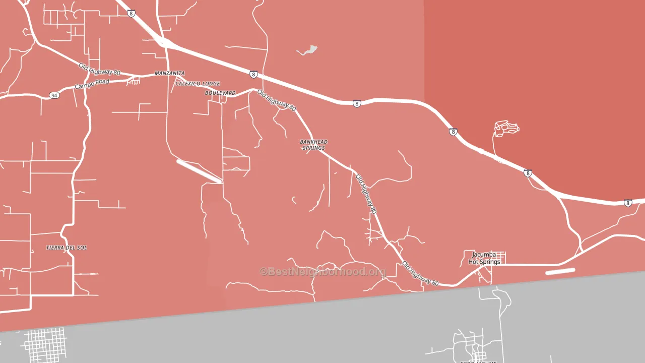Bankhead Springs, CA block-group political-lean map