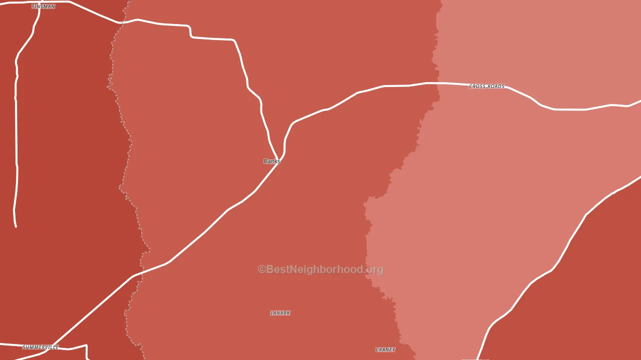 Banks, AR block-group political-lean map