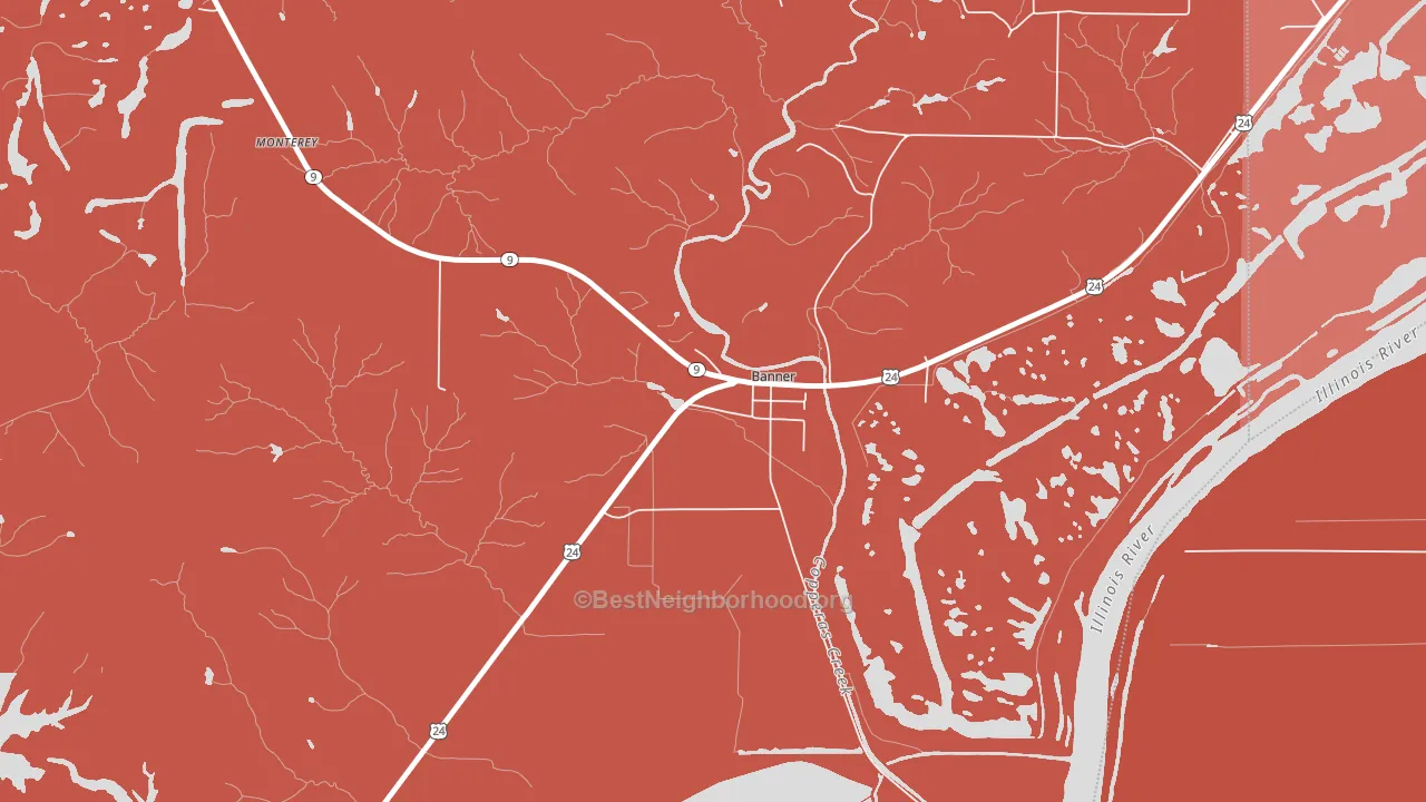 Banner, IL block-group political-lean map