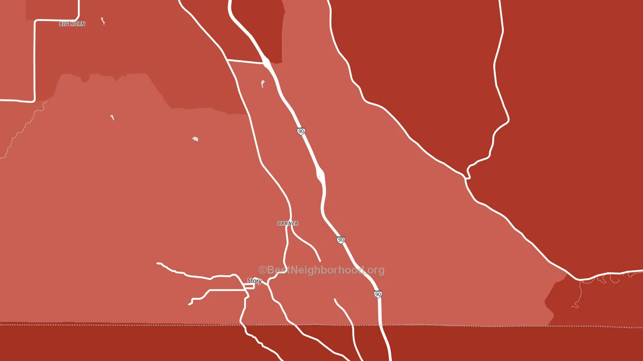 Banner, WY block-group political-lean map