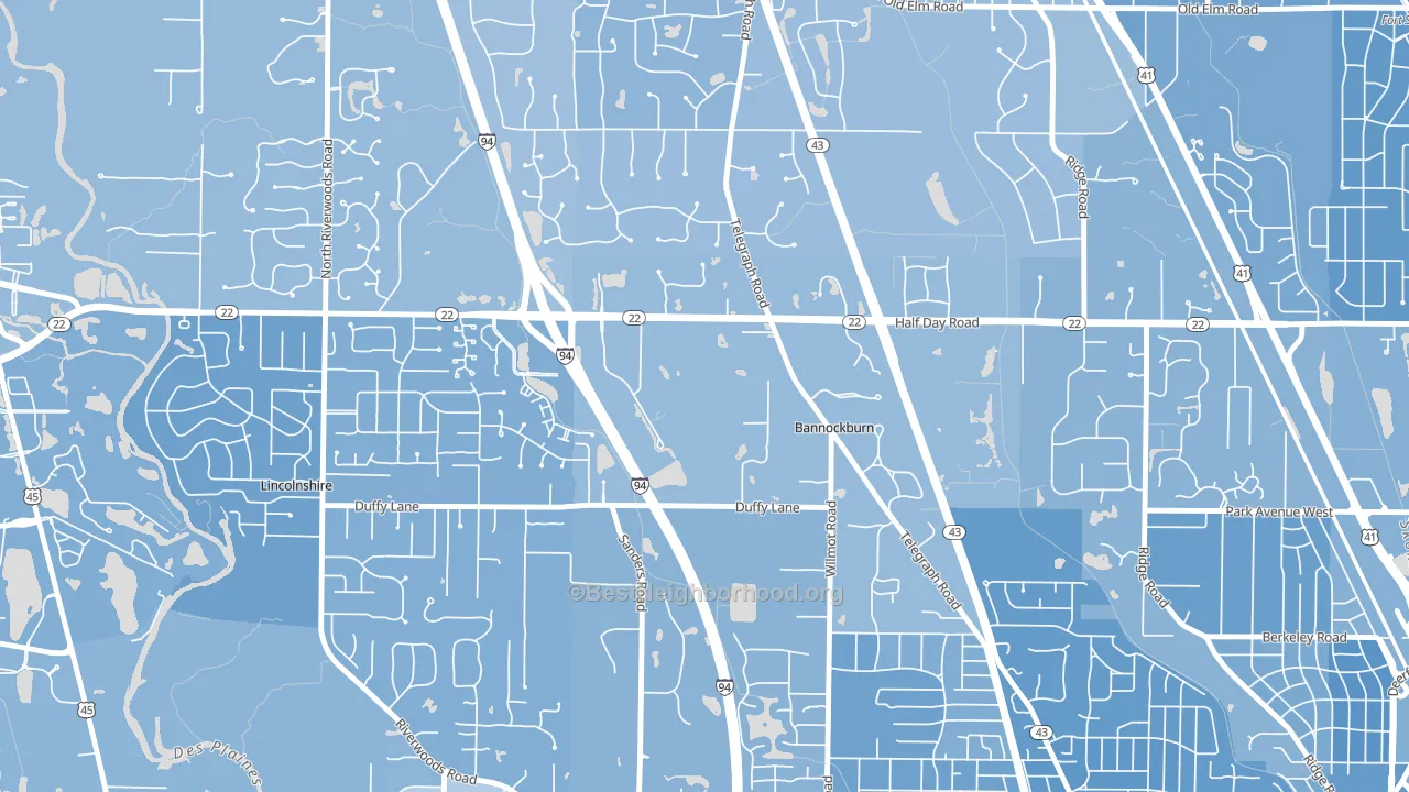 Bannockburn, IL block-group political-lean map