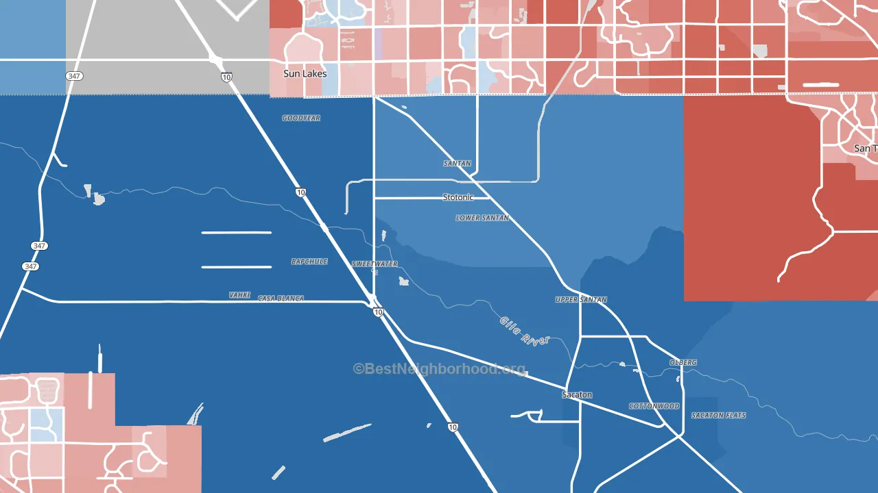 Bapchule, AZ block-group political-lean map