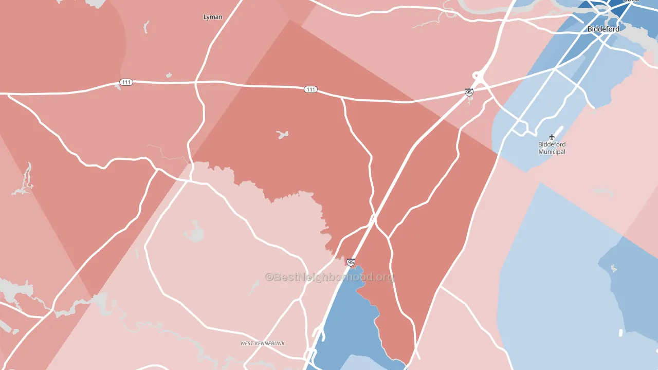 Bar Mills, ME block-group political-lean map