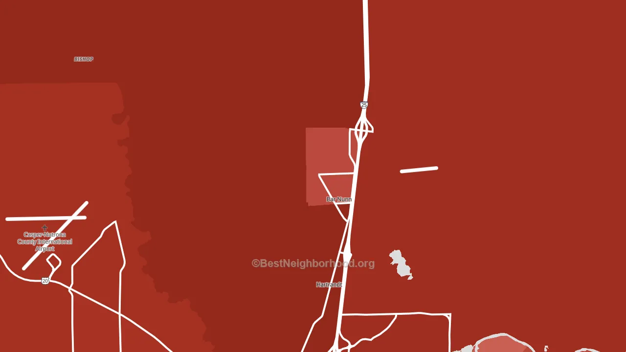 Bar Nunn, WY block-group political-lean map