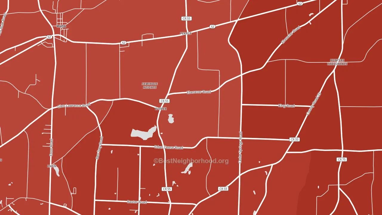 Barber, AL block-group political-lean map