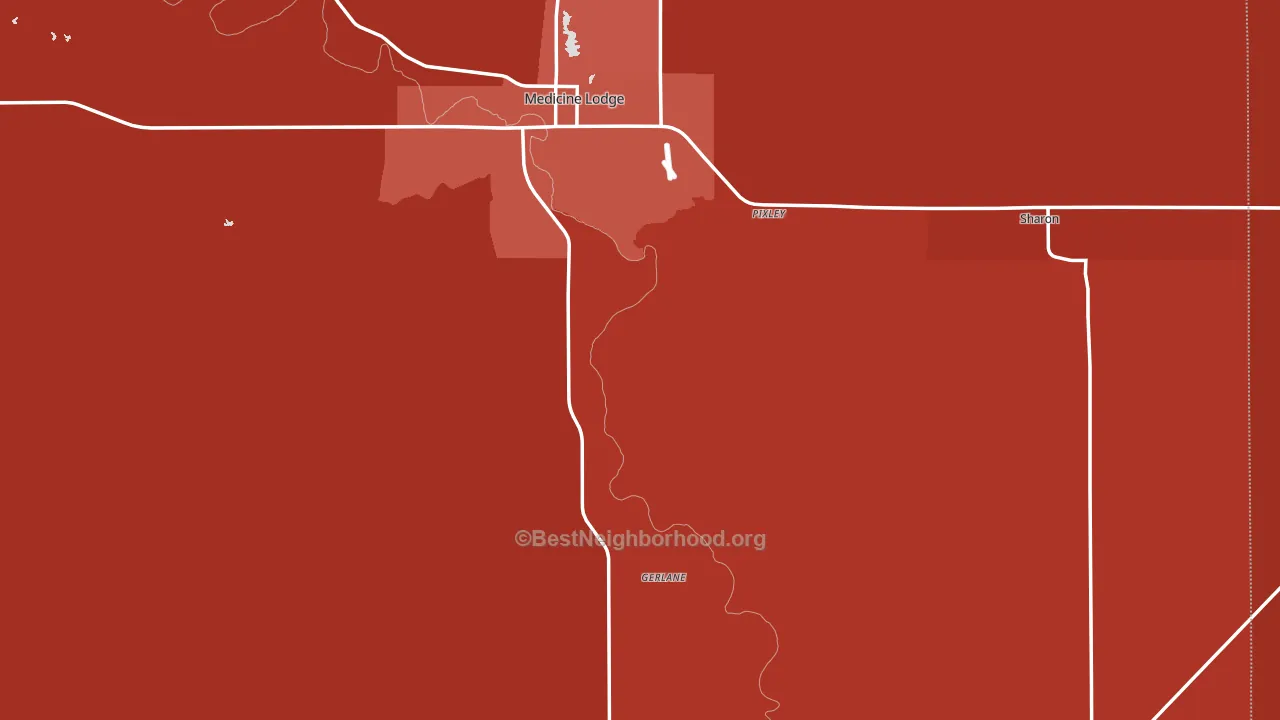 Barber County, KS block-group political-lean map