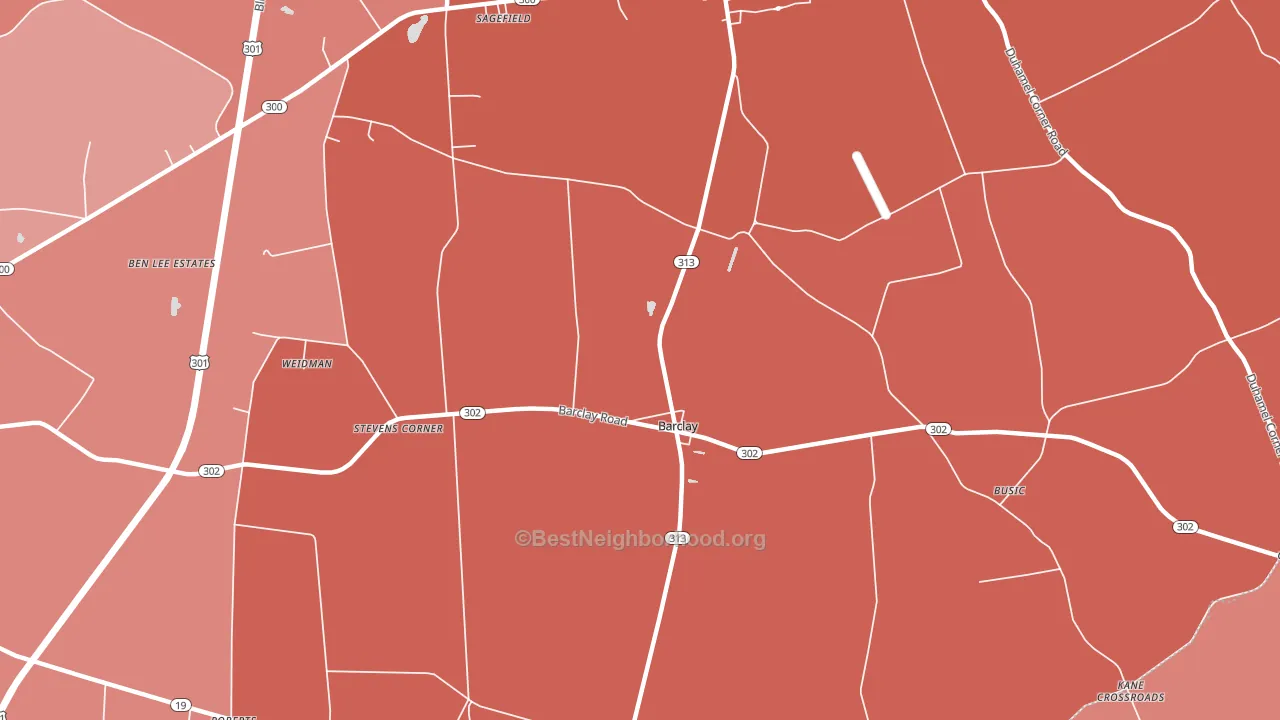 Barclay, MD block-group political-lean map