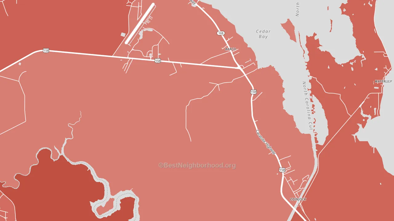 Barco, NC block-group political-lean map