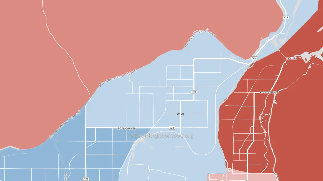 Bard, CA block-group political-lean map