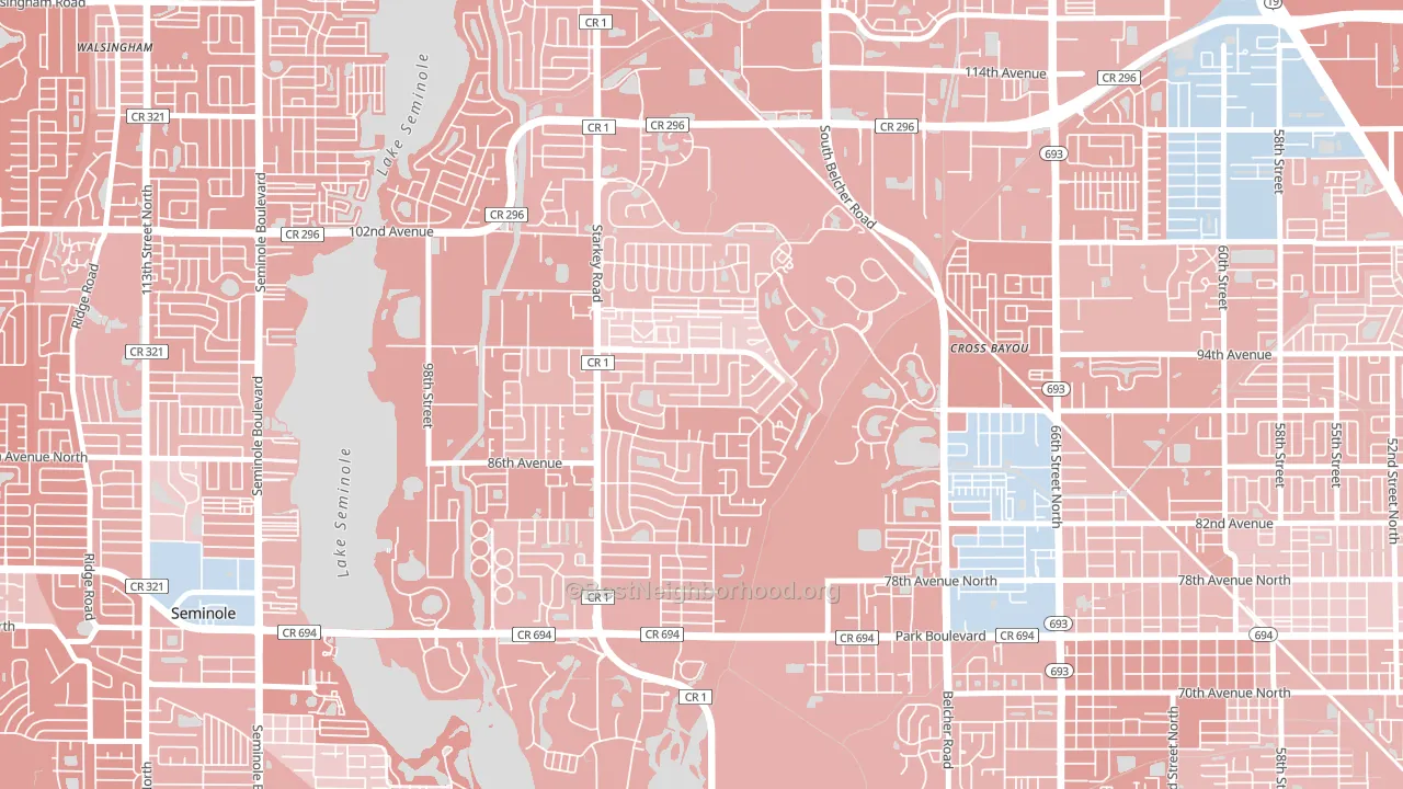 Bardmoor, FL block-group political-lean map