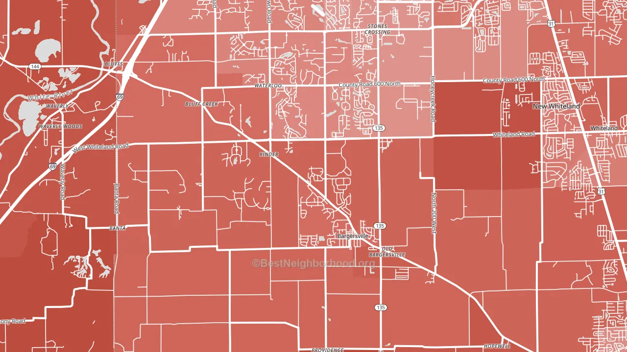 Bargersville, IN block-group political-lean map