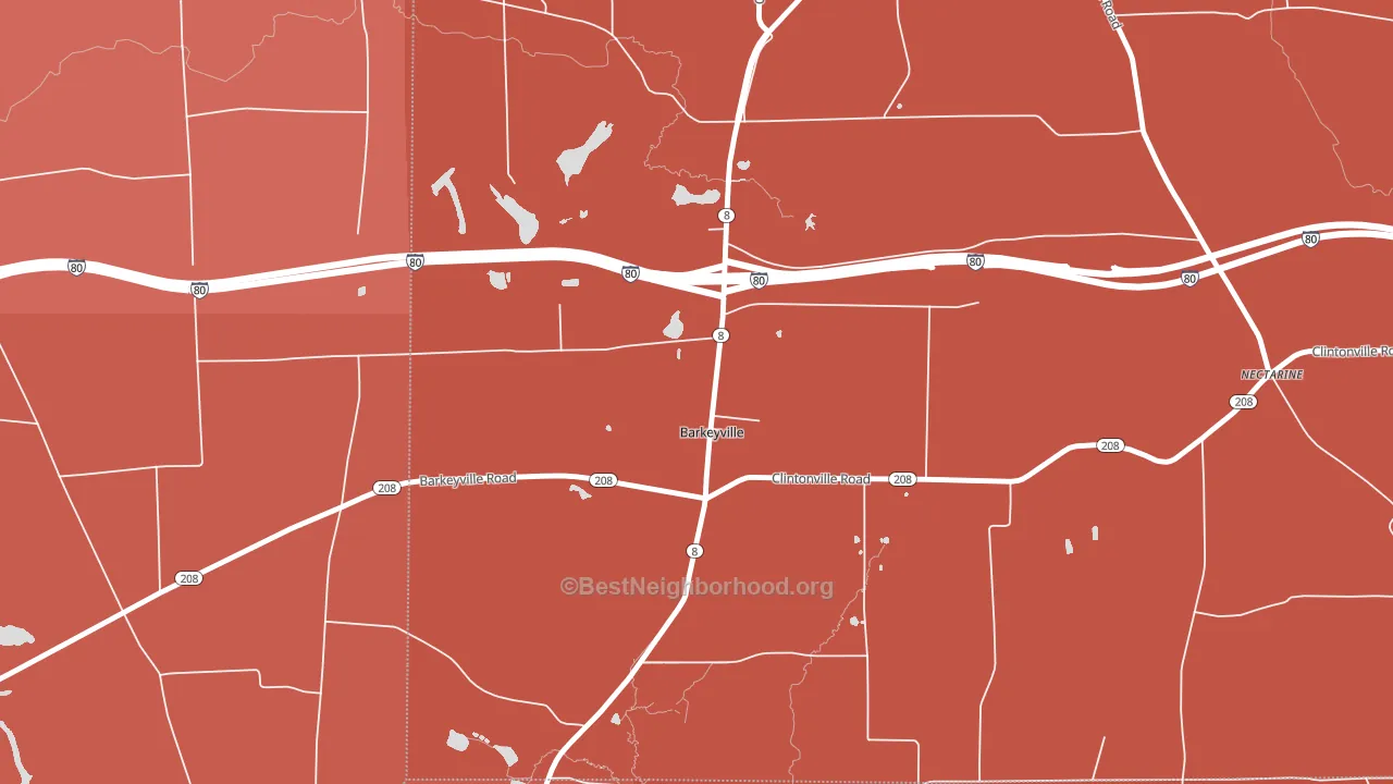 Barkeyville, PA block-group political-lean map