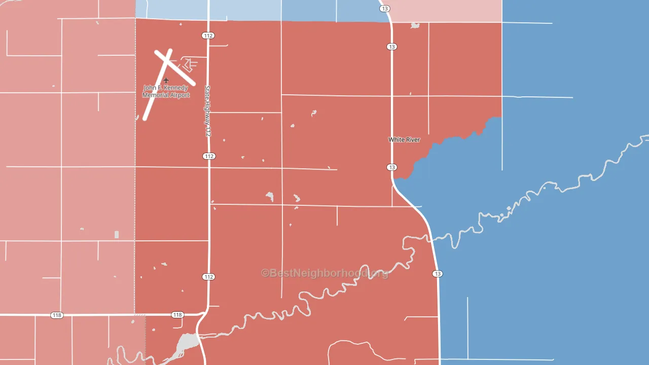 Barksdale, WI block-group political-lean map