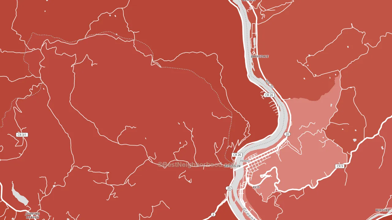 Barksdale, WV block-group political-lean map