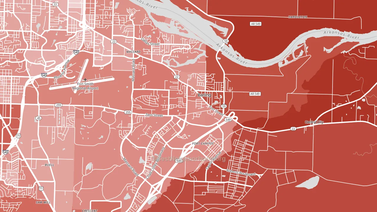 Barling, AR block-group political-lean map